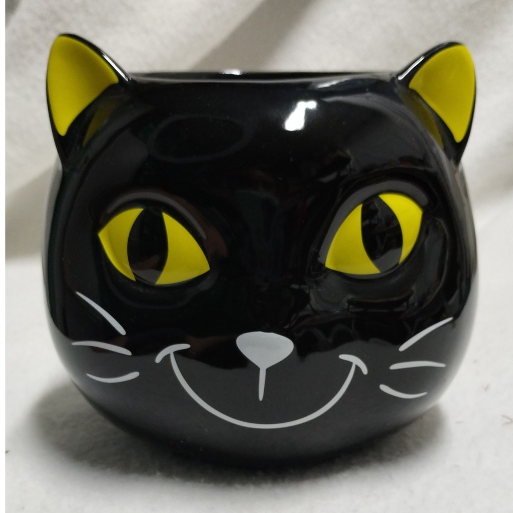 Yankee Candle   Kookie Kat Halloween Friends Cat Black Yellow Eyes Candle Holder